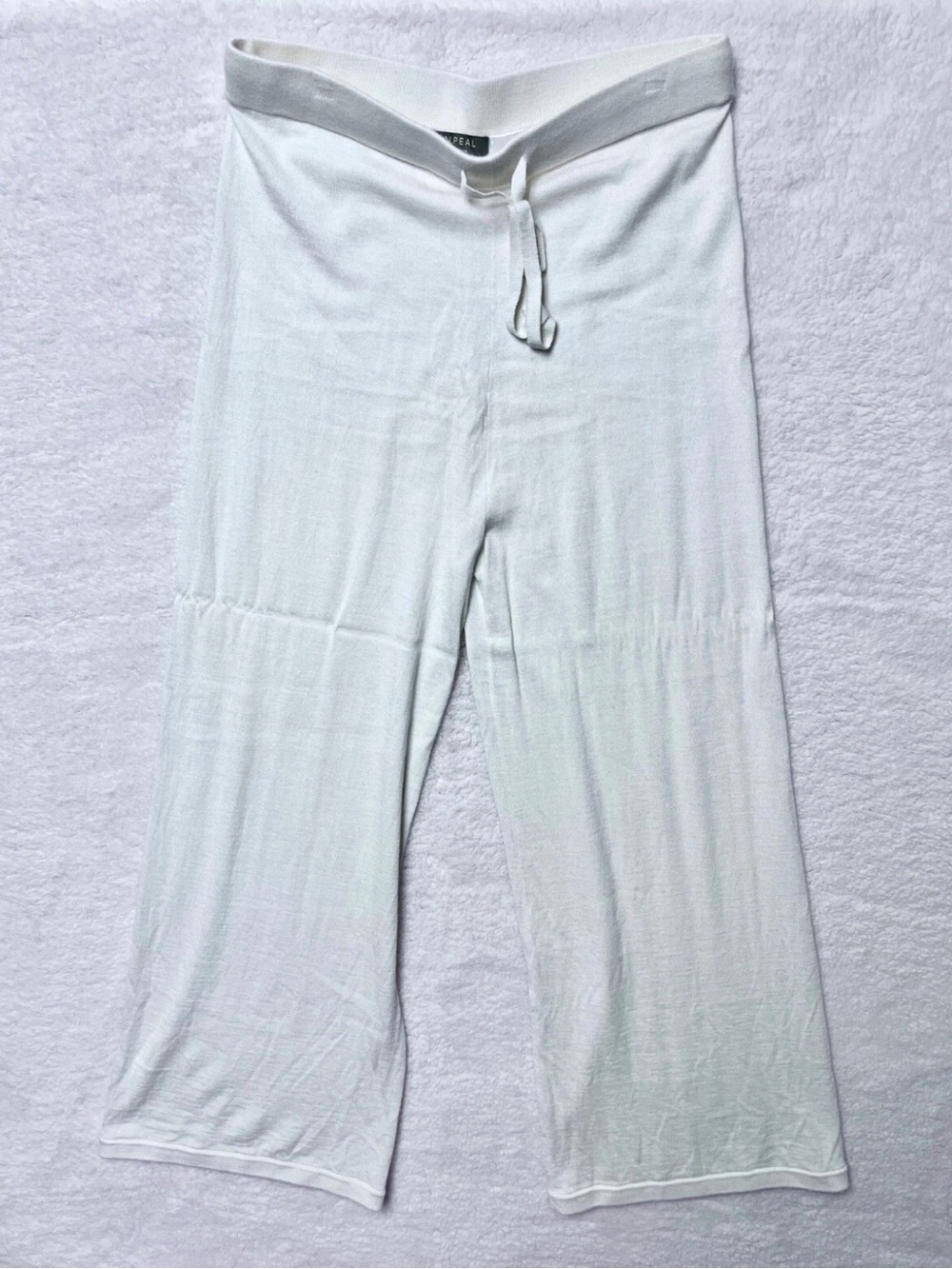 n. peal cashmere silk lounge pants white